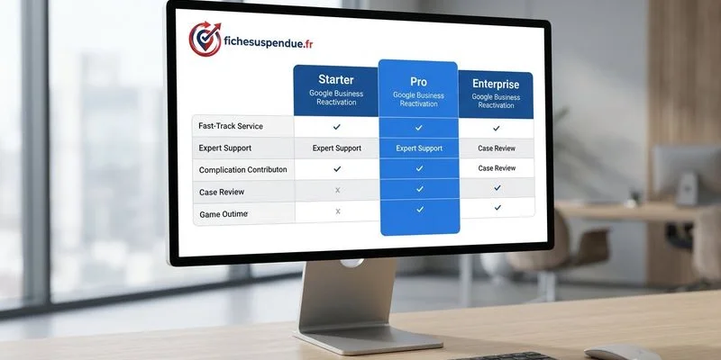 Comparaison des coûts et délais de réactivation de fiche Google