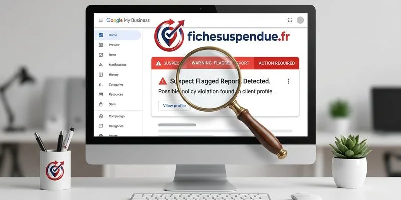 Schéma d'identification d'un signalement abusif de fiche Google